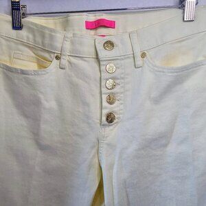 Lilly Pulitzer South Ocean High‎ Rise Lemon Meringue Jeans SZ 10